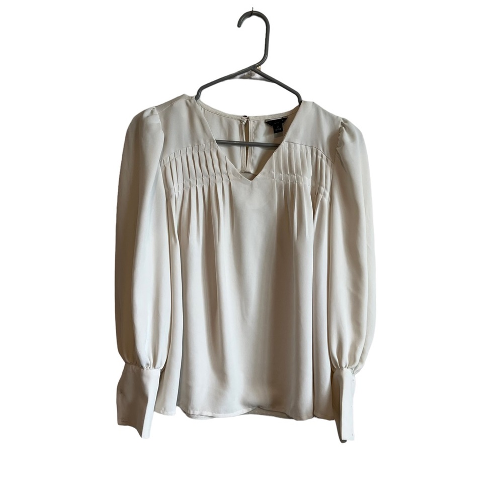 Ann Taylor Petite Flowy Blouse White Loose Fit Women’s Size SP Business Top